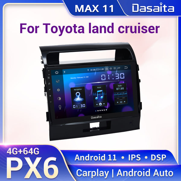 Dasaita 10.2" Android 11.0 Auto Car 1 Din Radio for Toyota Land Cruiser LC200 2008 2009 2010 2011 2012 2013 navigation 64GB ROM
