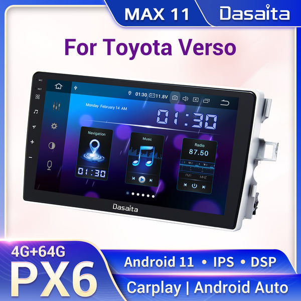 Dasaita Car Stereo Radio-Player 1 Din Android 11.0 for Toyota Verso EZ Navigation 2012 2013 2014 2015 2016 8" Multi Touch Screen