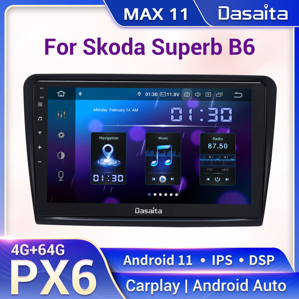 Dasaita MAX11 Skoda Superb 2008 2009 2010 2011 2012 2013 2014 Car Stereo 10.2 Inch Carplay Android Auto PX6 4G+64G Android11 1280*720 DSP AHD Radio