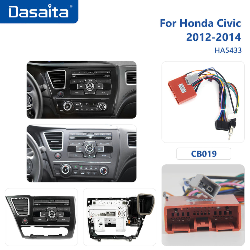 Dasaita Android12 Car Stereo for Honda Civic 2012-2014 Wireless Carplay & Android Auto Car Radio| Qualcomm 665 | 9" QLED Screen | Wifi+4G LTE |6G+64G|DSP|GPS Navigation Head Unit| Optical Output