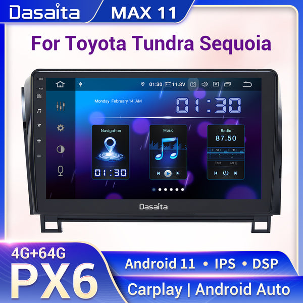 Dasaita MAX11 Toyota Tundra Sequoia LHD Car Stereo 10.2 Inch Carplay Android Auto PX6 4G+64G Android11 1280*720 DSP AHD Radio