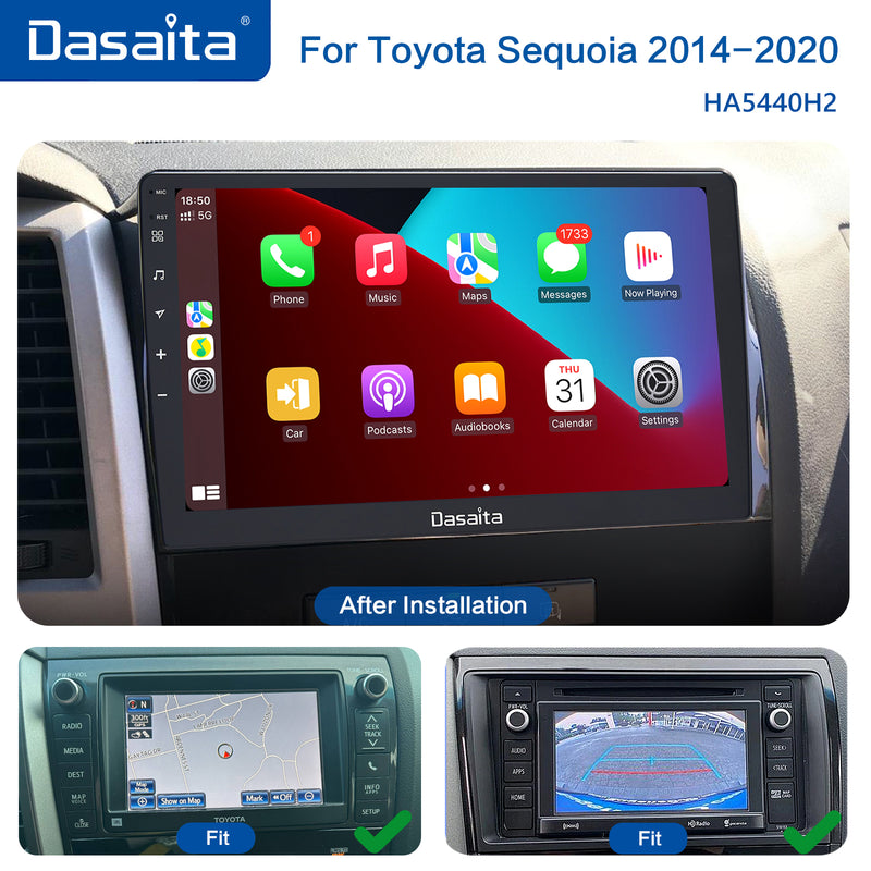 Dasaita Vivid11 Toyota Tundra Sequoia 2007 2008 2009 2010 2011 2012 2013 2014 2015 2016 2017 2018 2019 2020 LHD Car Stereo 10.2 Inch Carplay Android Auto PX6 4G+64G Android11 1280*720 DSP AHD Radio