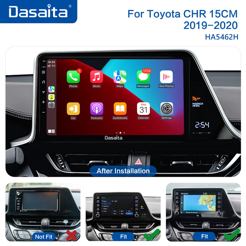 Dasaita Vivid11 Toyota CHR 2016 2017 2018 2019 2020 Car Stereo 9 Inch Carplay Android Auto PX6 4G+64G Android11 1280*720 DSP AHD Radio