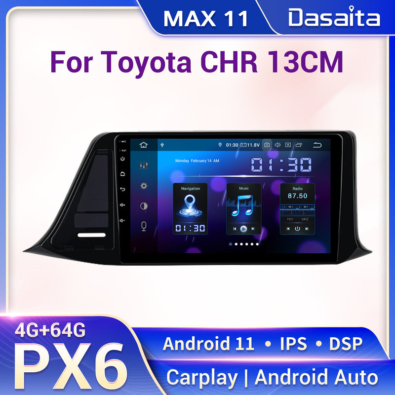 Dasaita MAX11 Toyota CHR 2015 2016 2017 2018 RHD Car Stereo 9 Inch Carplay Android Auto PX6 4G+64G Android11 1280*720 DSP AHD Radio