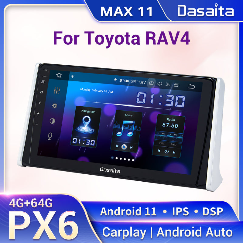 Dasaita MAX11 Toyota RAV4 2019 2020 2021 Car Stereo 10.2 Inch Carplay Android Auto PX6 4G+64G Android10 1280*720 DSP AHD Radio