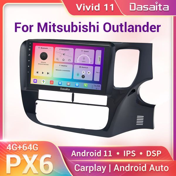 Dasaita Vivid11 Mitsubishi Outlander 2014 2015 2016 2017 RHD Car Stereo 9 Inch Carplay Android Auto PX6 4G+64G Android11 1280*720 DSP AHD Radio
