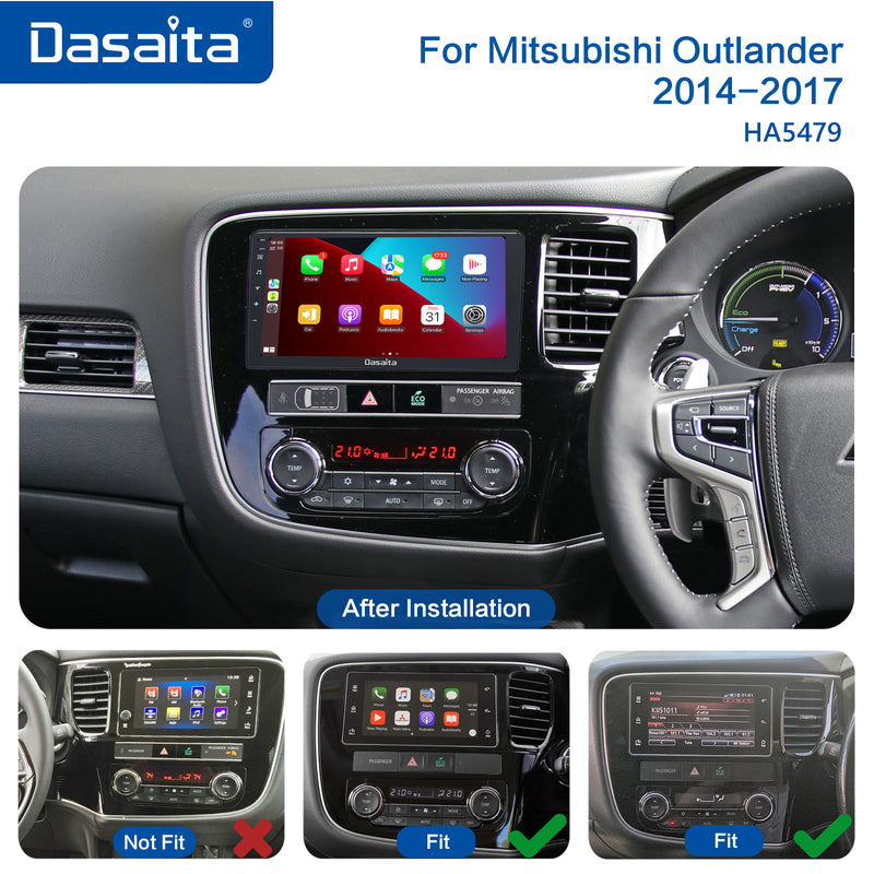 Dasaita Vivid11 Mitsubishi Outlander 2014 2015 2016 2017 RHD Car Stereo 9 Inch Carplay Android Auto PX6 4G+64G Android11 1280*720 DSP AHD Radio