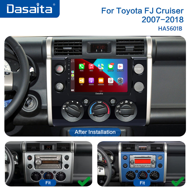 Dasaita Android12 Car Stereo for Toyota FJ Cruiser 2007-2018 Black Wireless Carplay & Android Auto Car Radio| Qualcomm 665 | 9" QLED Screen | Wifi+4G LTE |6G+64G|DSP|GPS Navigation Head Unit| Optical Output