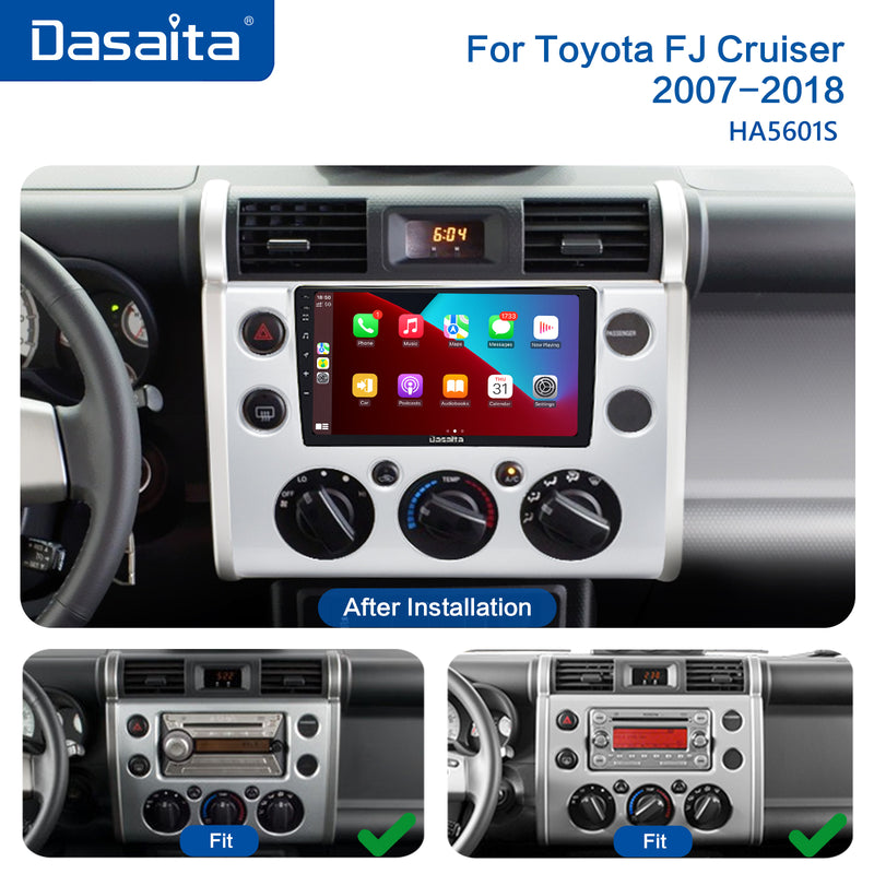 Dasaita Android12 Car Stereo for Toyota FJ Cruiser 2007-2018 Silver Wireless Carplay & Android Auto Car Radio| Qualcomm 665 | 9" QLED Screen | Wifi+4G LTE |6G+64G|DSP|GPS Navigation Head Unit| Optical Output