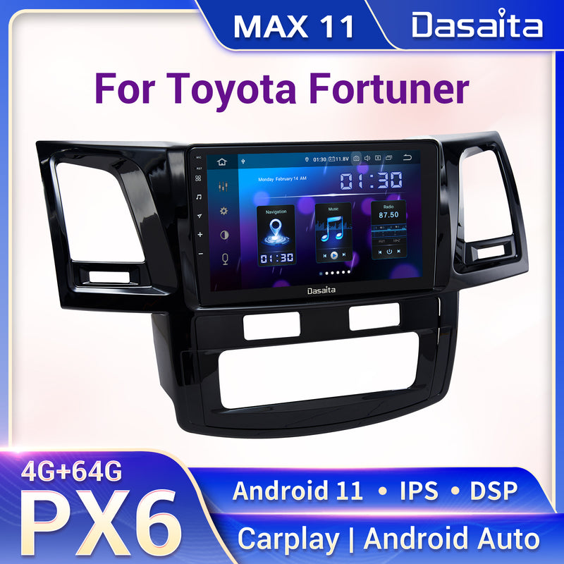 Dasaita MAX11 Toyota Fortuner 2007 2008 2009 2010 2011 2012 2013 2014 Car Stereo 9 Inch Carplay Android Auto PX6 4G+64G Android11 1280*720 DSP Radio