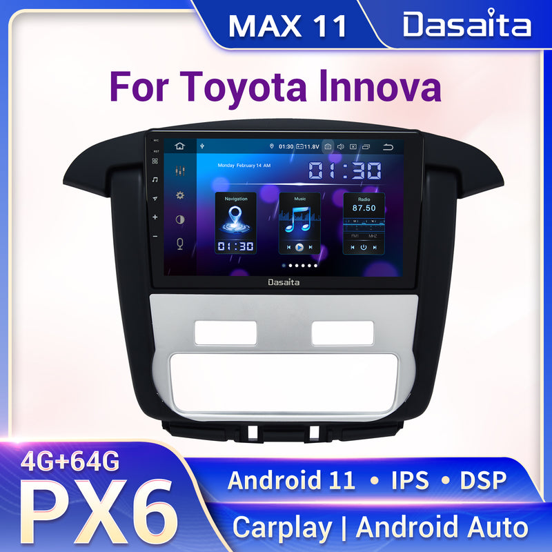 Dasaita MAX11 Toyota Innova 2007 2008 2009 Car Stereo 9 Inch Carplay Android Auto PX6 4G+64G Android11 1280*720 DSP AHD Radio
