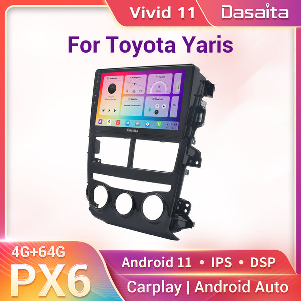 Dasaita Vivid11 Toyota Yaris 2018 2019 2020 Car Stereo 10.2 Inch Carplay Android Auto PX6 4G+64G Android11 1280*720 DSP AHD Radio