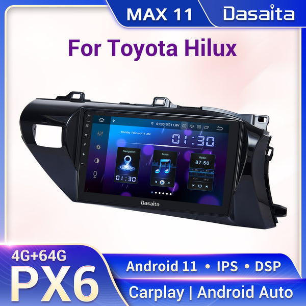 Dasaita MAX11 Toyota Hilux 2016 2017 2018 RHD Car Stereo 10.2 Inch Carplay Android Auto PX6 4G+64G Android11 1280*720 DSP AHD Radio