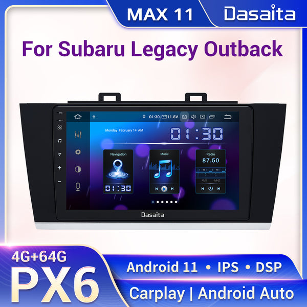 Dasaita MAX11 Subaru Legacy Outback 2015 2016 2017 2018 Car Stereo 9 Inch Carplay Android Auto PX6 4G+64G Android11 1280*720 DSP AHD Radio