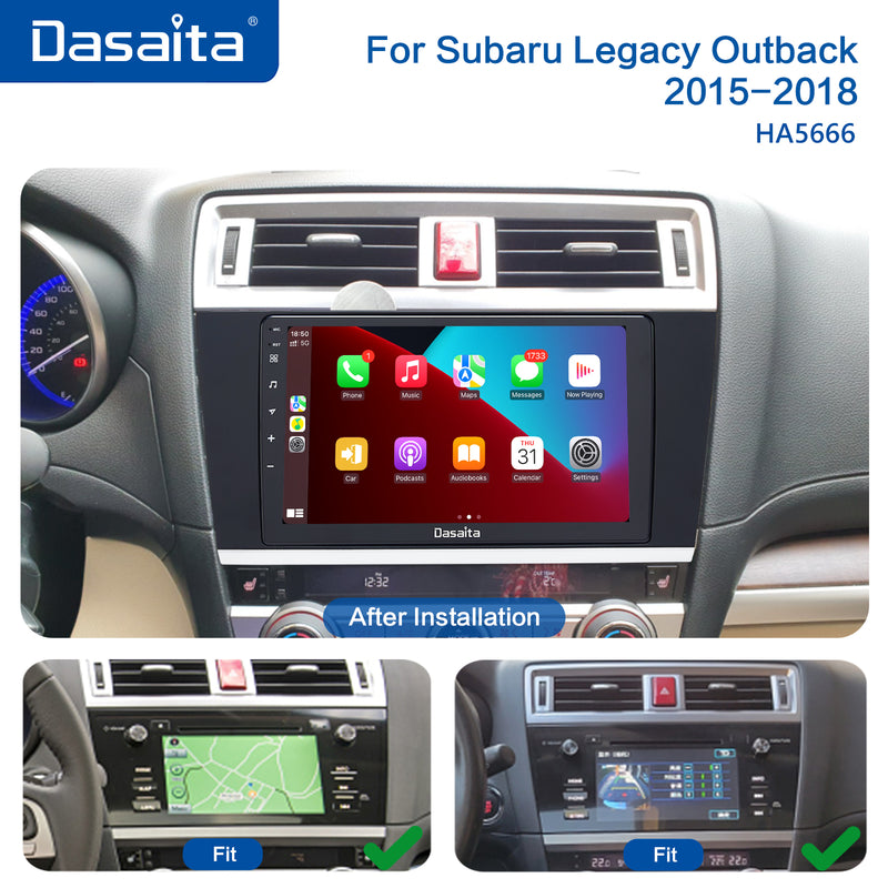 Dasaita MAX11 Subaru Legacy Outback 2015 2016 2017 2018 Car Stereo 9 Inch Carplay Android Auto PX6 4G+64G Android11 1280*720 DSP AHD Radio