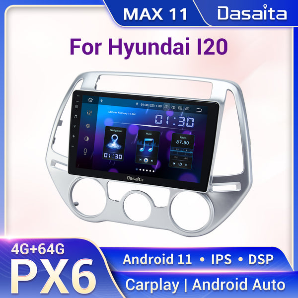 Dasaita MAX11 Hyundai I20 2008 2009 2010 2014 Car Stereo 9 Inch Carplay Android Auto PX6 4G+64G Android11 1280*720 DSP AHD Radio