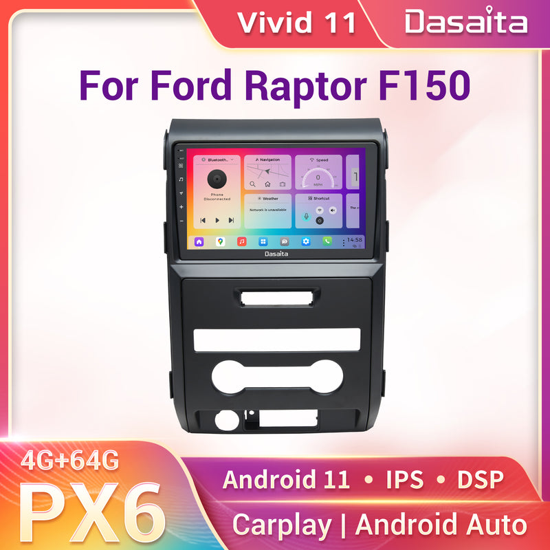 Dasaita Vivid11 For Ford Raptor F150 2009 2010 2011 2012 Car Stereo Apple Carplay Android Auto Touch Screen 4G 64G DSP Stereo