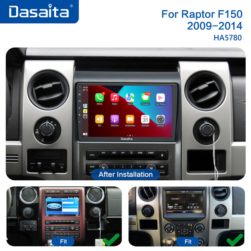 Dasaita 9 inch for Ford Raptor F150 2009 2010 2011 2012 Car Stereo GPS Navigation Android 11 1280*720 Carplay Radio