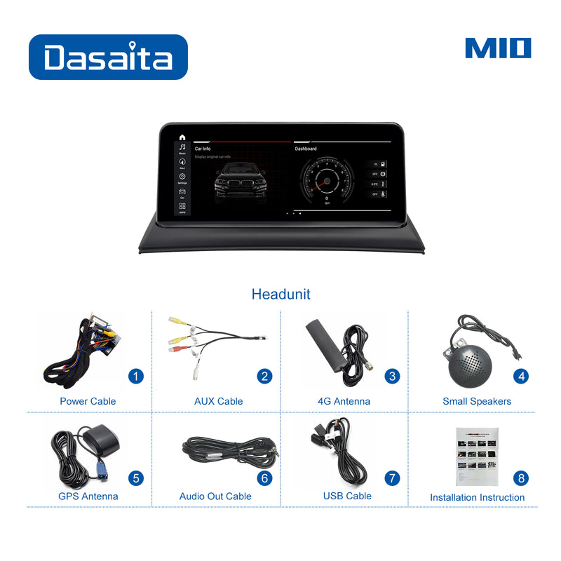 Dasaita 10.25 inch for BMW X3 E83 2004-2010 Car Radio SWC Amplifier IPS 2.5D Touch Screen WIFI GPS Navigation Apple Carplay DVD Player