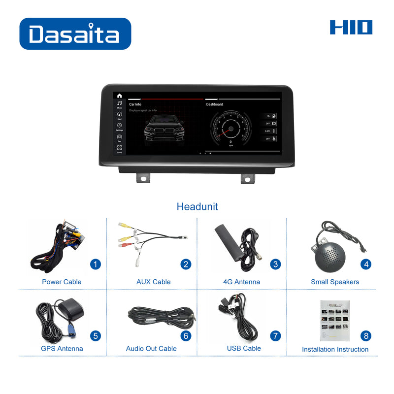 Dasaita 10.25 inch BMW 1/2 Series F20/F21 2011-2016 2 Series F23 2013-2016 Car Stereo 4+64G Original UI SWC Backup Camera Carplay Car DVD Player