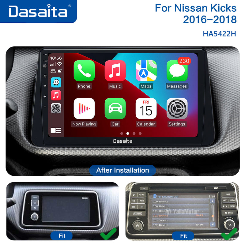 Dasaita Vivid 11 Nissan Kicks 2016 2017 2018 2019 2020 2021 Car Stereo 10.2 Inch Carplay Android Auto PX6 4G+64G Android10 1280*720 DSP AHD Radio
