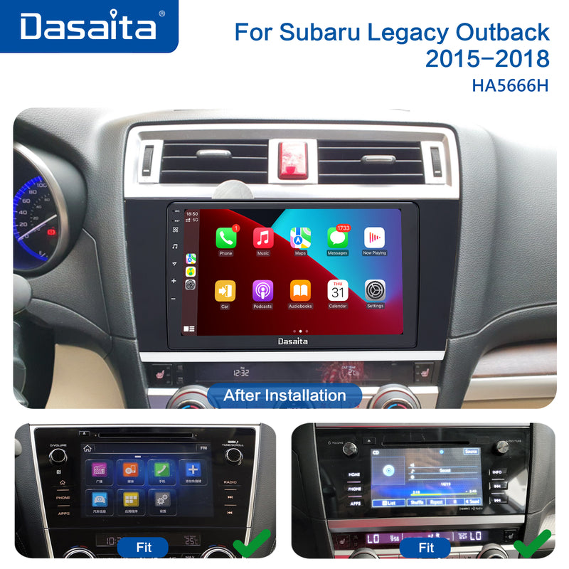 Dasaita MAX11 Subaru Legacy Outback 2015 2016 2017 2018 Car Stereo 9 Inch Carplay Android Auto PX6 4G+64G Android11 1280*720 DSP AHD Radio