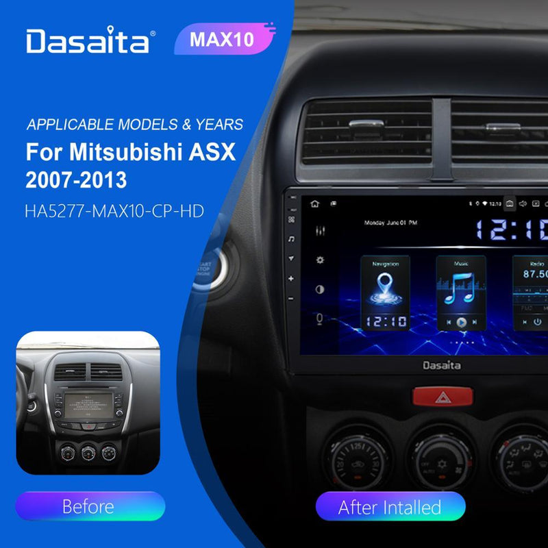 Dasaita GPS Android 11 Car Radio Bluetooth MP3 1 din for Mitsubishi ASX 2007 2008 10.2" Multi Touch Screen Output 64G ROM
