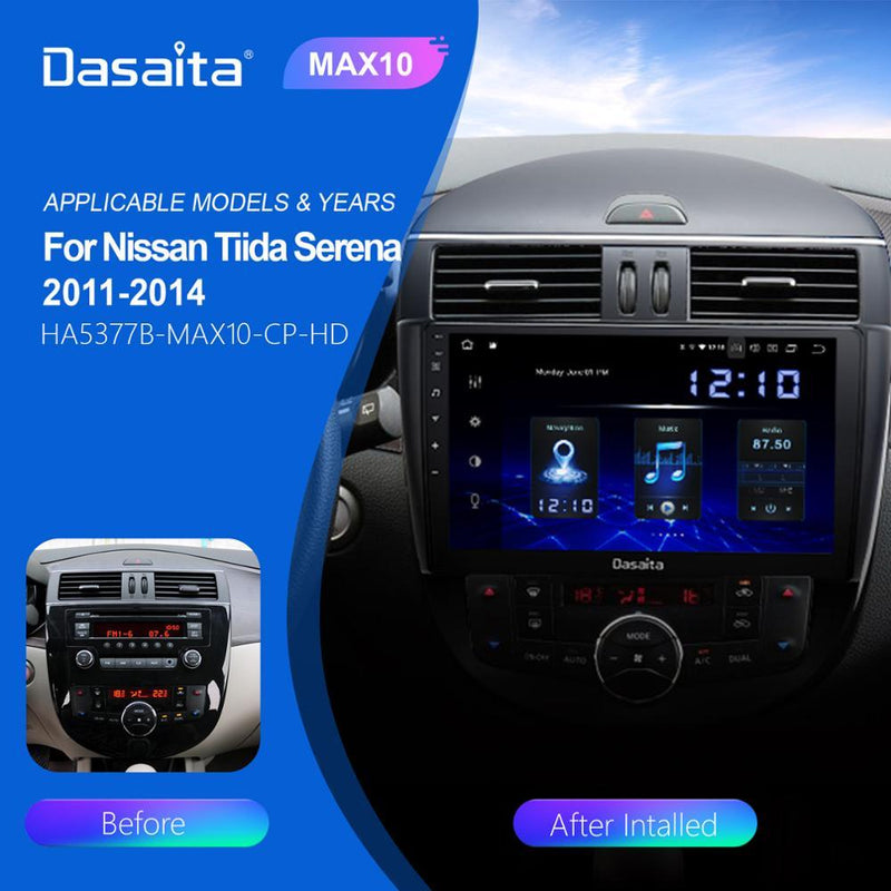 Dasaita MAX11 Nissan Tiida 2011 2012 2013 2014 Car Stereo 9Inch Carplay Android Auto PX6 4G+64G Android11 1280*720 DSP AHD Radio