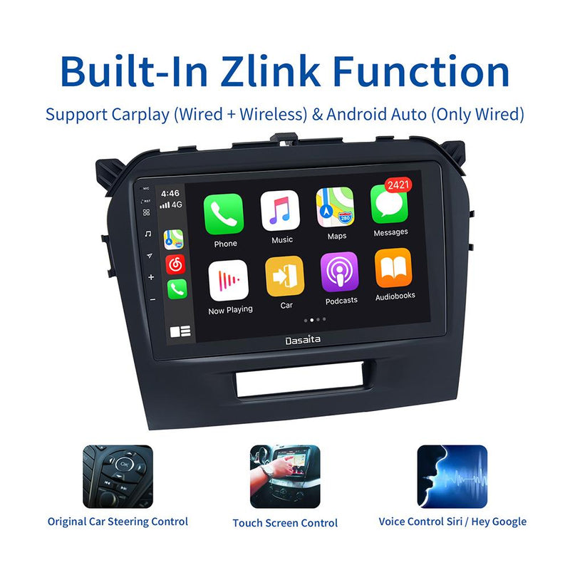 Dasaita MAX10 Suzuki vitara 2015 2016 Car Stereo 9 Inch Carplay Android Auto PX6 4G+64G Android10 1280*720 DSP AHD Radio