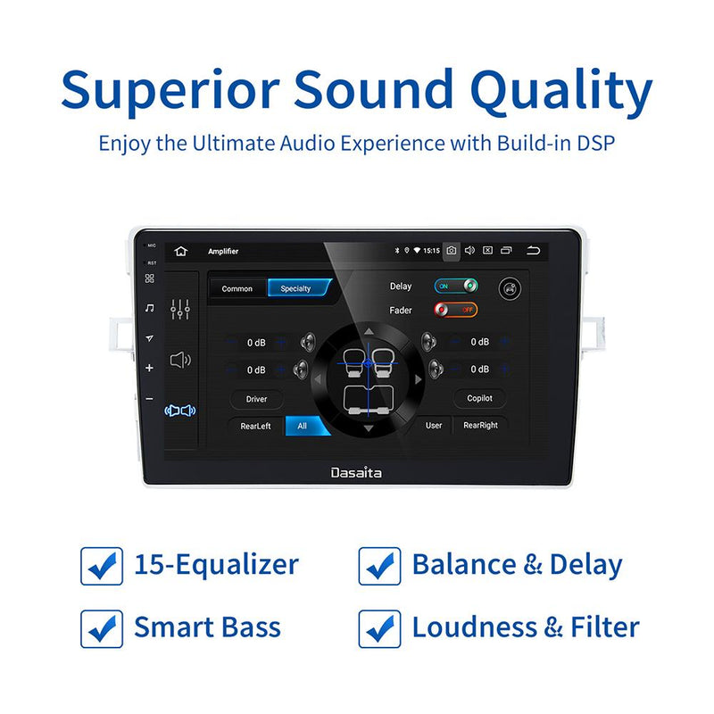 Dasaita Car Stereo Radio-Player 1 Din Android 11.0 for Toyota Verso EZ Navigation 2012 2013 2014 2015 2016 8" Multi Touch Screen