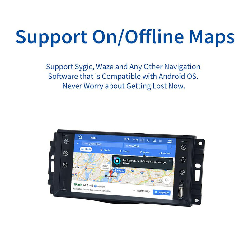Dasaita 7" IPS Android 11.0 Car Radio for Jeep GPS Wrangler Chrysler Dodge Commander Compass Patriot Grand Cherokee Liberty