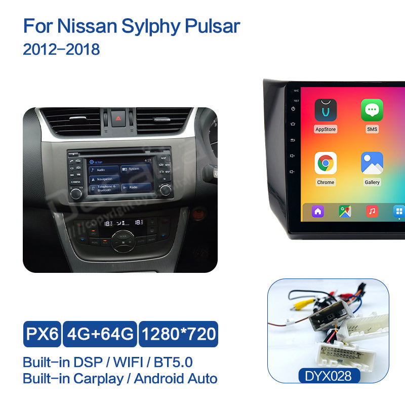 Dasaita Vivid11 Nissan Sylphy Pulsar 2012 2013 2014 2015 2016 2017 2018 Car Stereo 10.2" Carplay Android Auto PX6 4G+64G Android11 1280*720 DSP Radio
